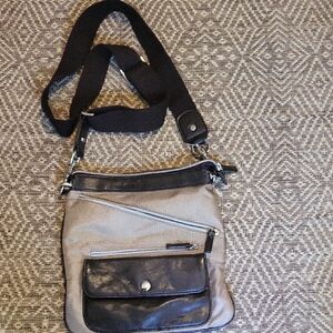 Sondra Roberts Brown and Greenish/Gray Crossbody Bag
